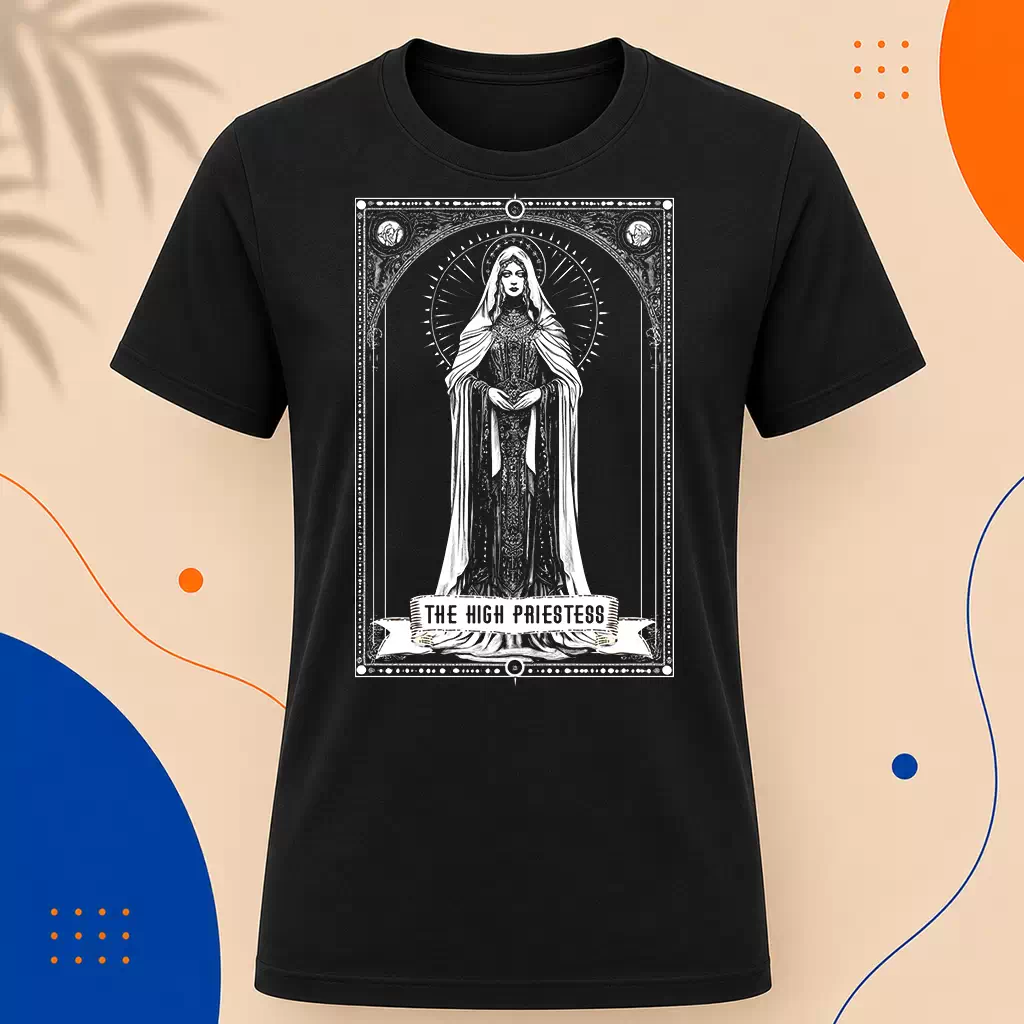 Pánské tričko - The High Priestess - Velekněžka - Tarot - Velká Arkána